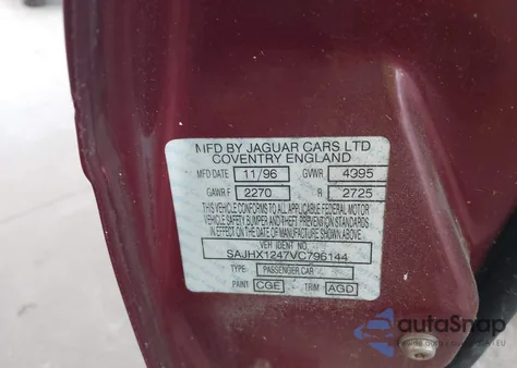 1997 Jaguar Xj6 from USA, damaged, VIN SAJHX1247VC796144